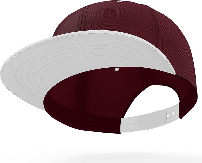 Daxton Store Classic Blank Snapback Flat Bill Visor Hat Cap One Size Adjustable Back - Image 2